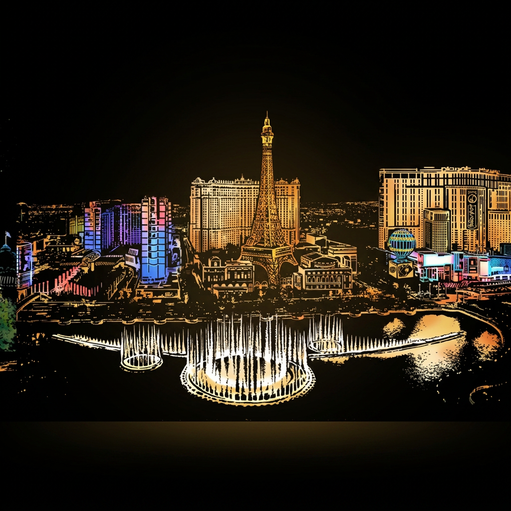 Las Vegas scratch-art design