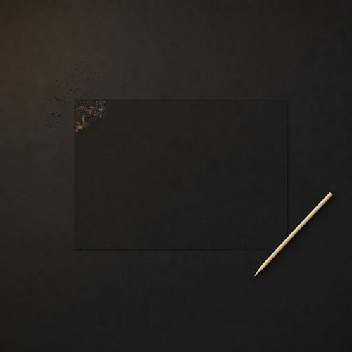 A Scratchlight card still untouched, one corner scratched away to show a few city lights