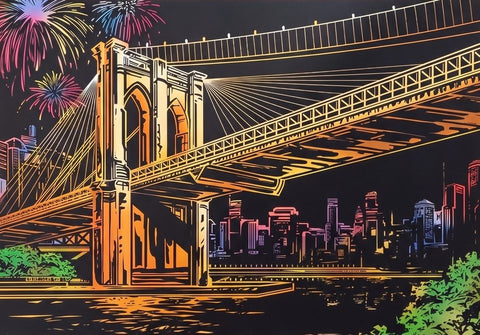 Brooklyn Bridge, finished in color